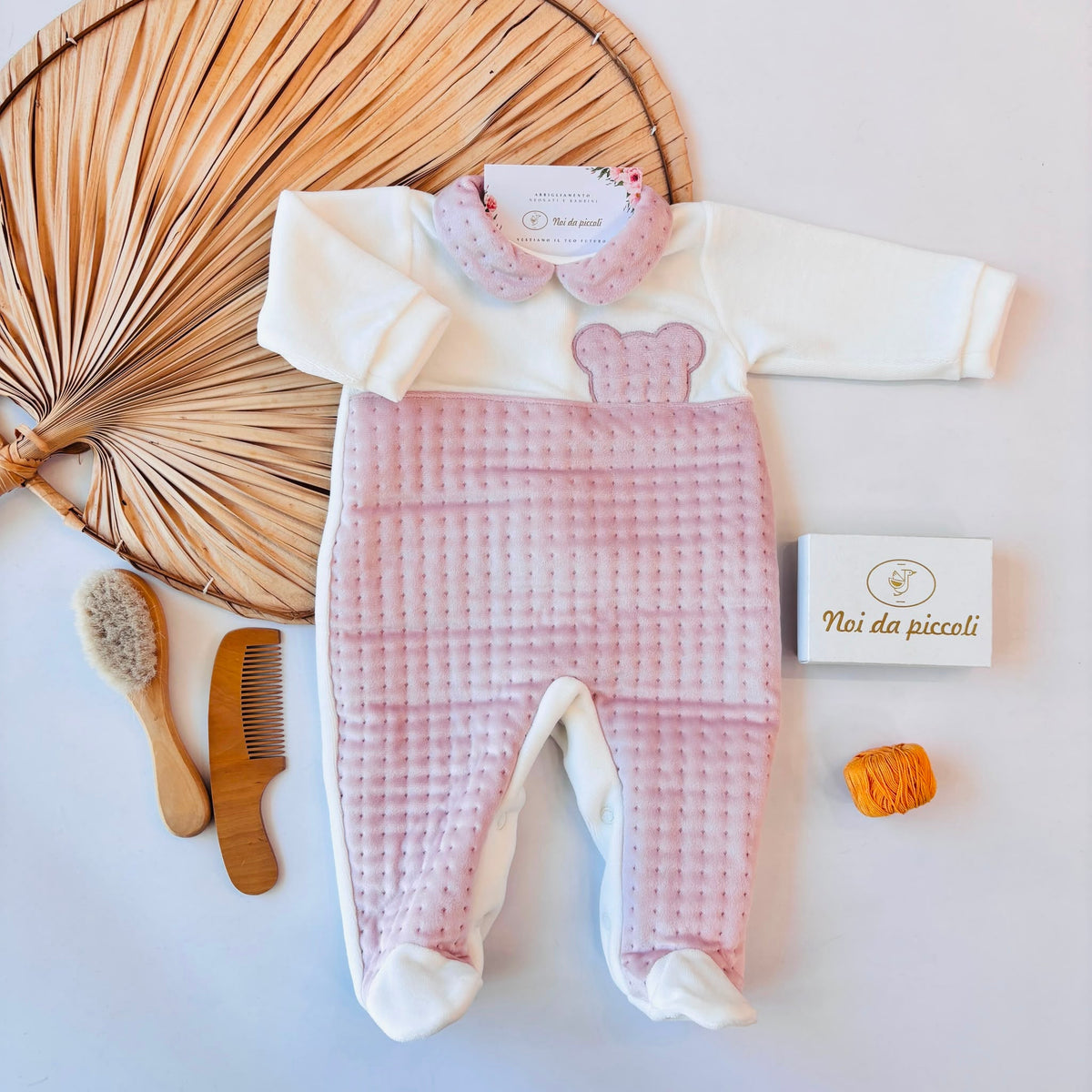 Pink Velvet One-Piece with Side Teddy