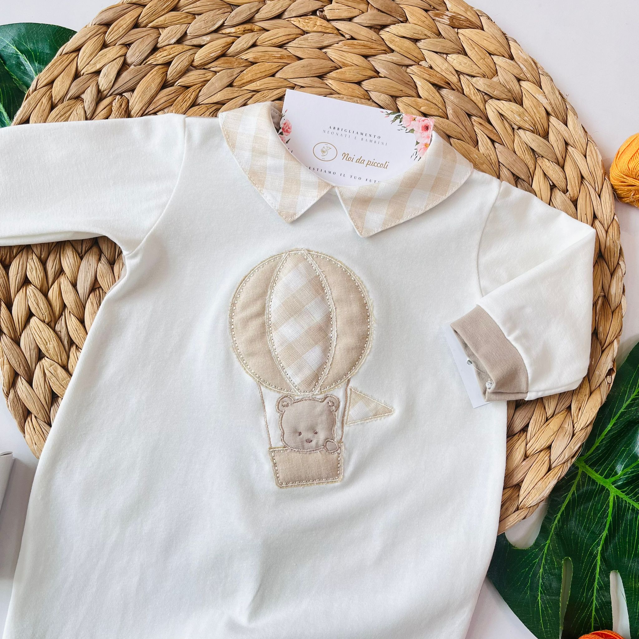 TUTINA MONGOLFIERA 100 % COTONE BIANCO - Noi da piccoli