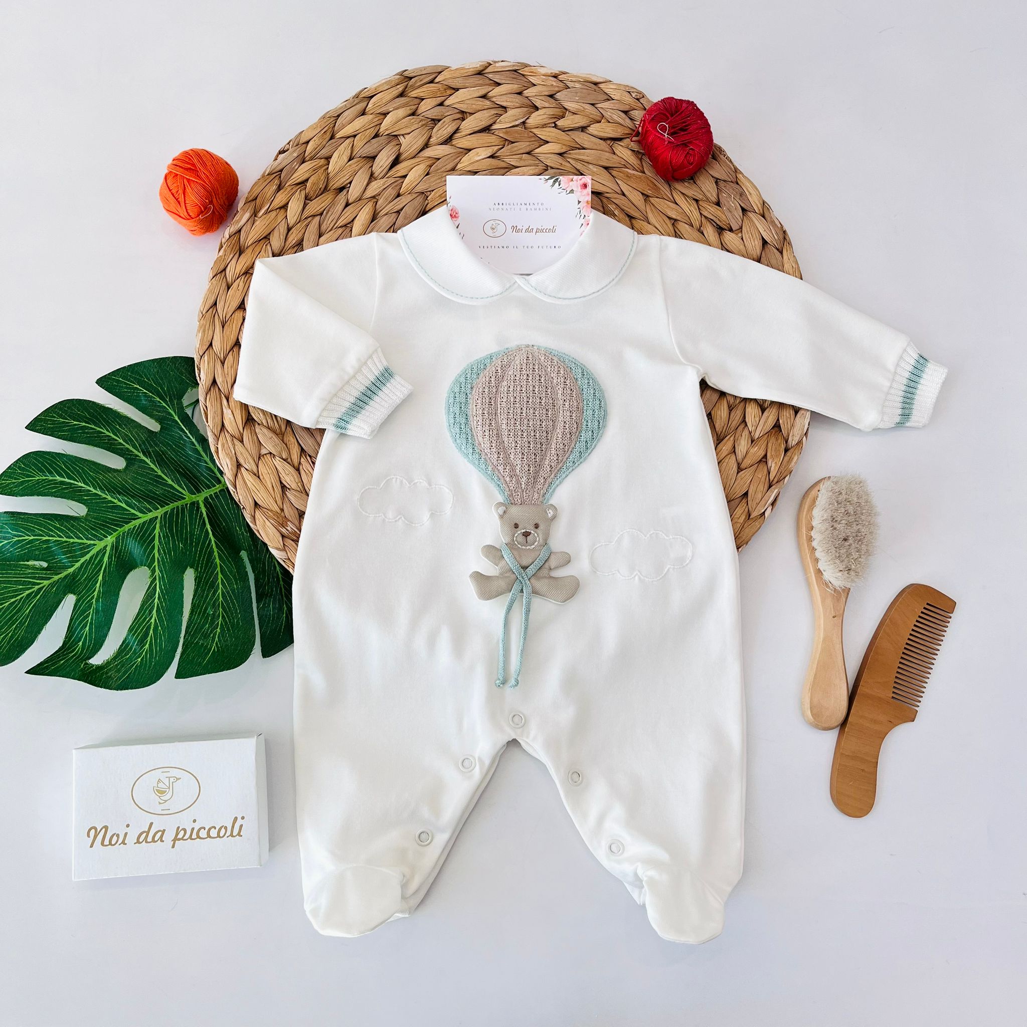 TUTINA MONGOLFIERA 100 % COTONE VERDE SALVIA - Noi da piccoli