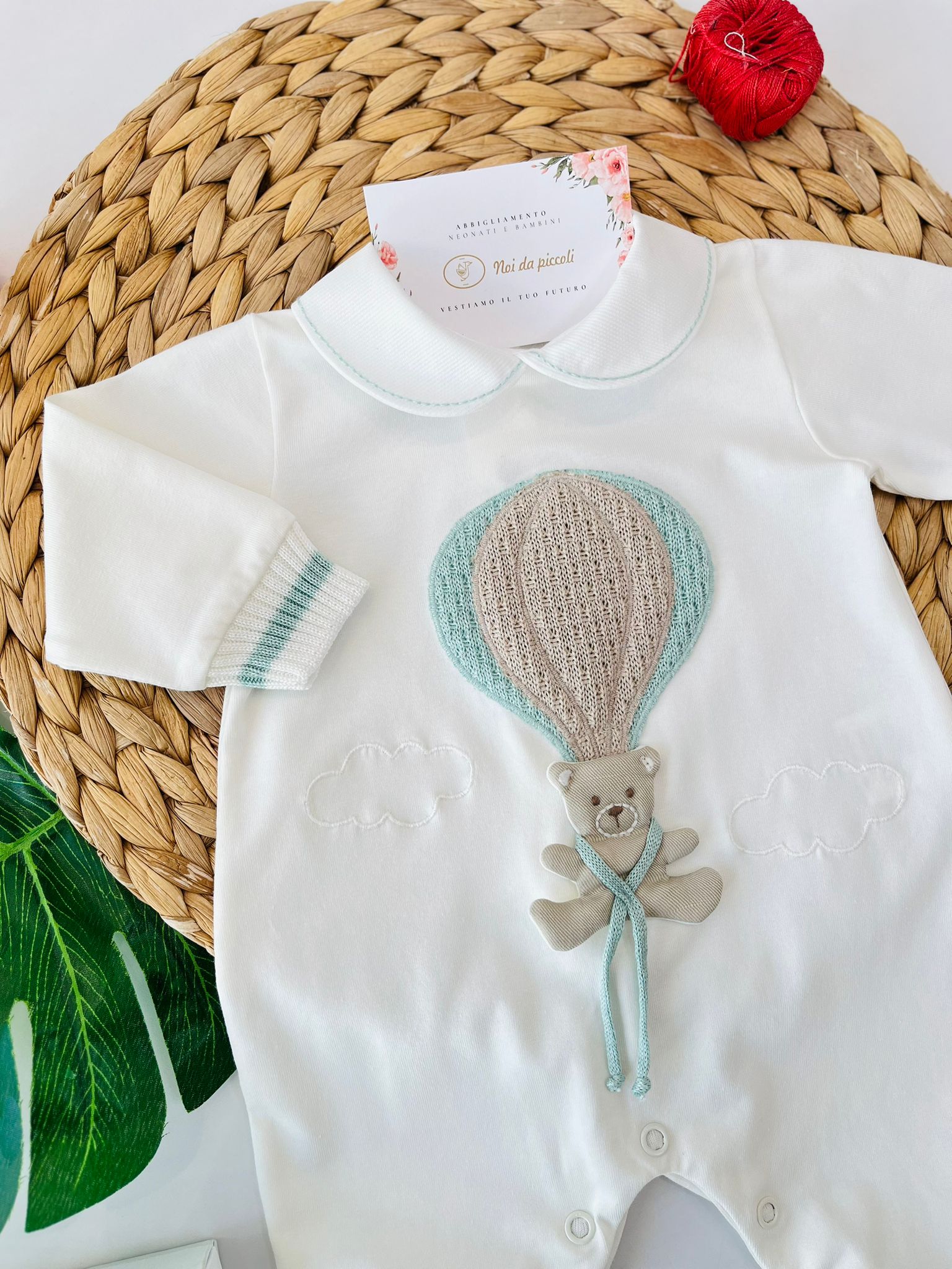 TUTINA MONGOLFIERA 100 % COTONE VERDE SALVIA - Noi da piccoli