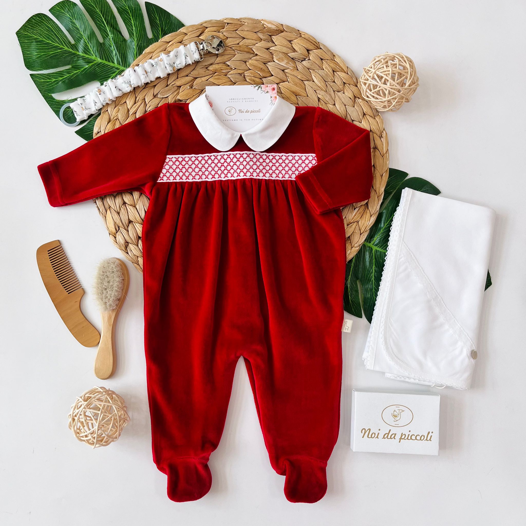 TUTINA PUNTO SMOK CINIGLIA Rosso - Noi da piccoli