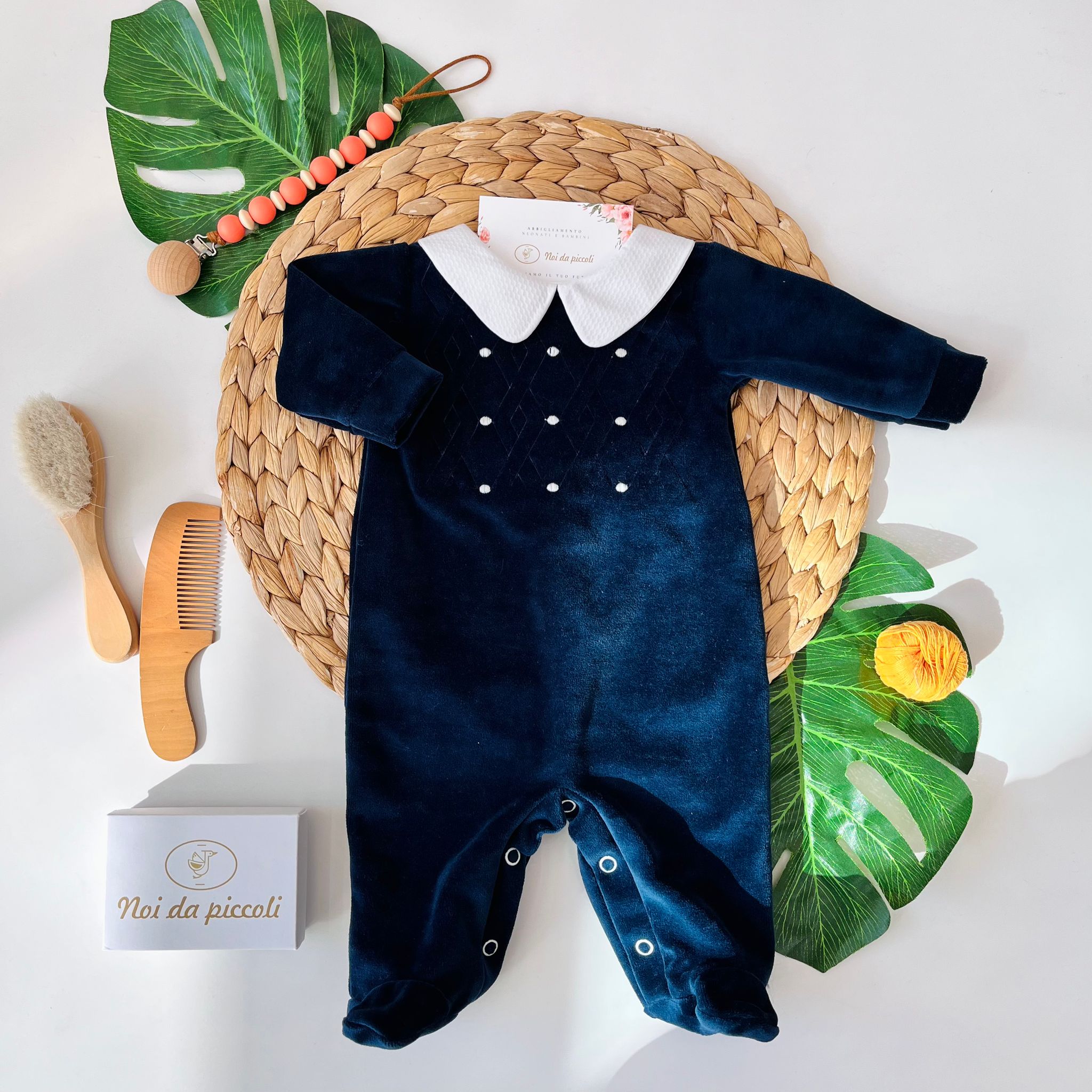 TUTINA ROMBI E POIS CINIGLIA BLU - Noi da piccoli