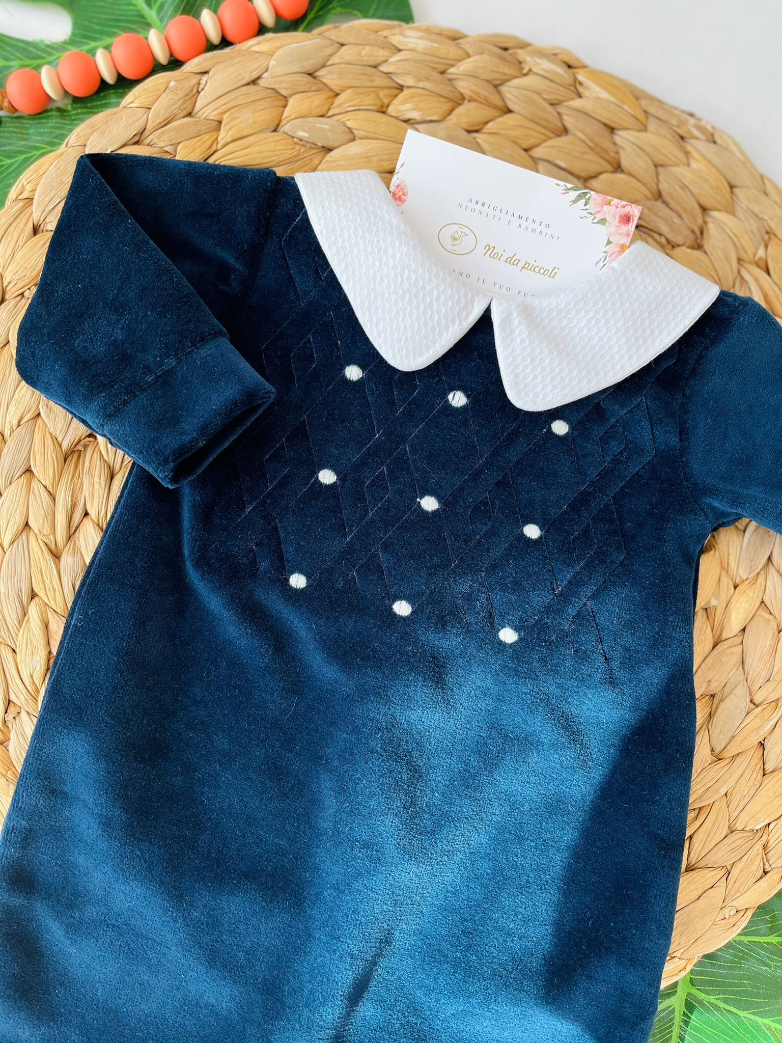 TUTINA ROMBI E POIS CINIGLIA BLU - Noi da piccoli