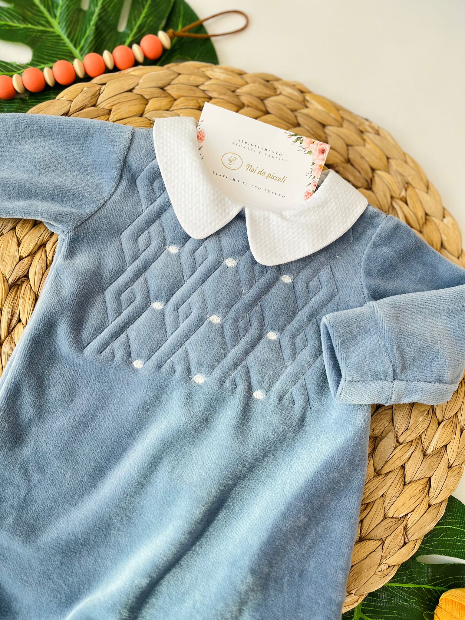 TUTINA ROMBI E POIS CINIGLIA JEANS - Noi da piccoli