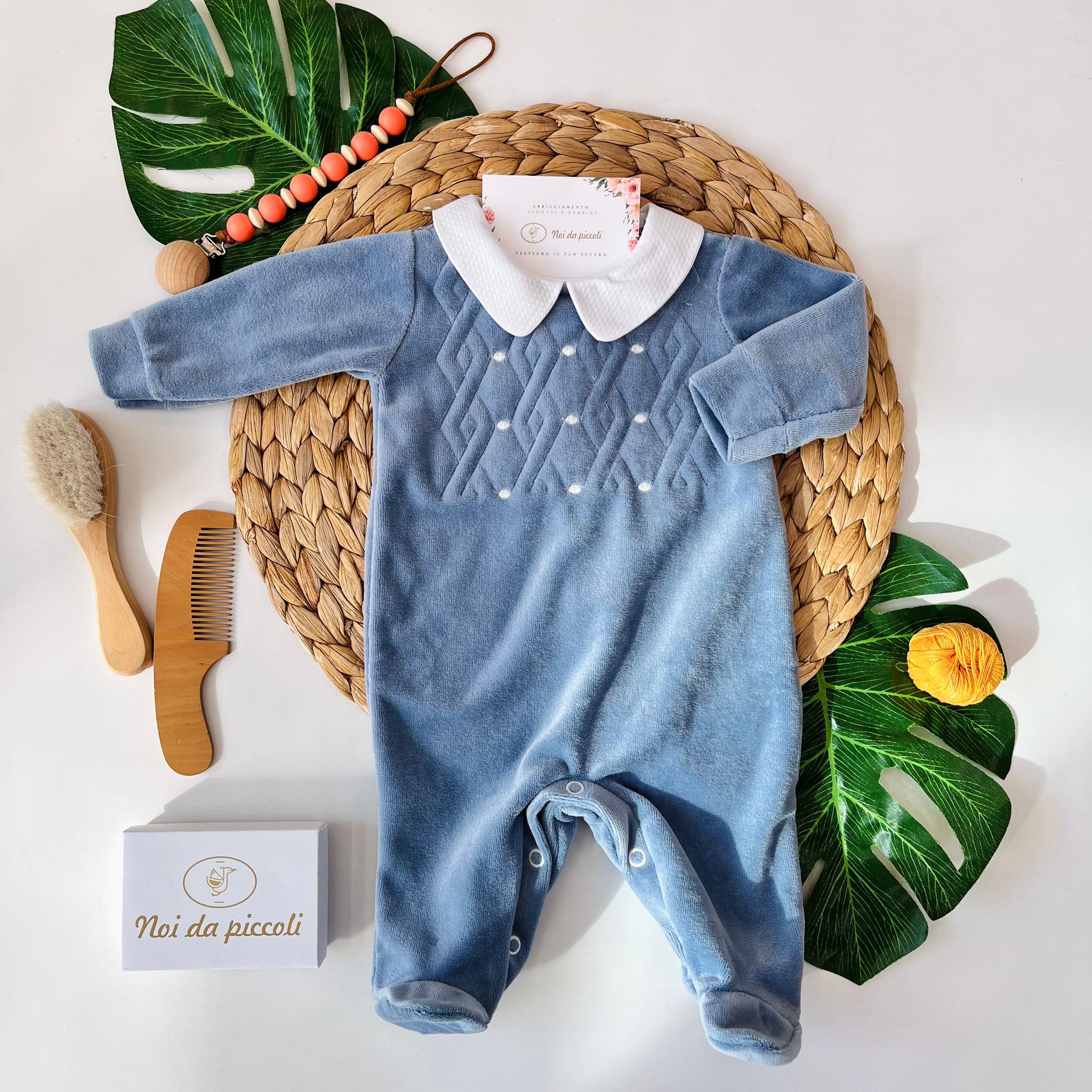 TUTINA ROMBI E POIS CINIGLIA JEANS - Noi da piccoli