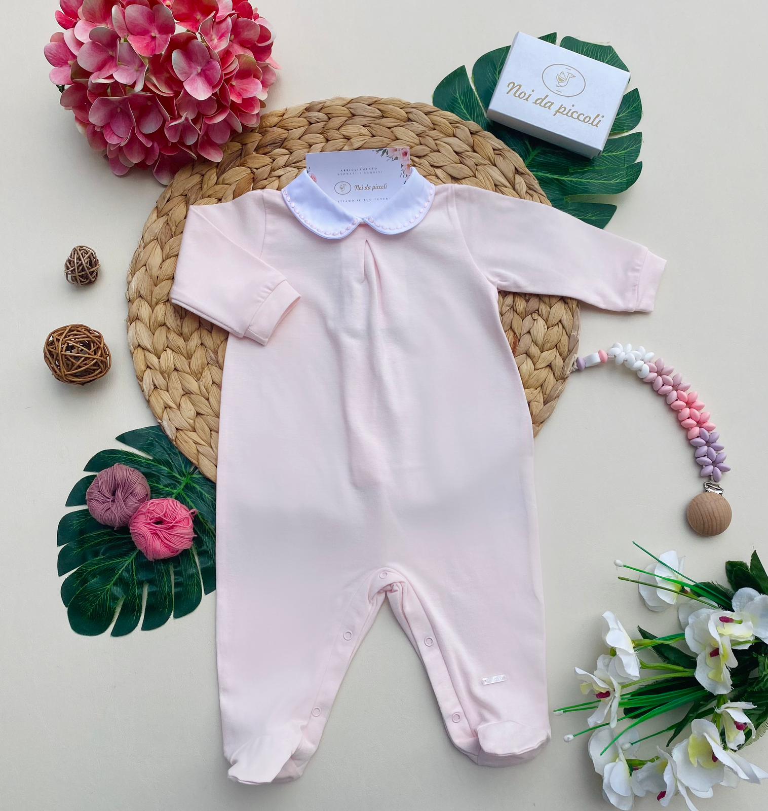TUTINA ROSA CON COLLETTO BIANCO - Noi da piccoli