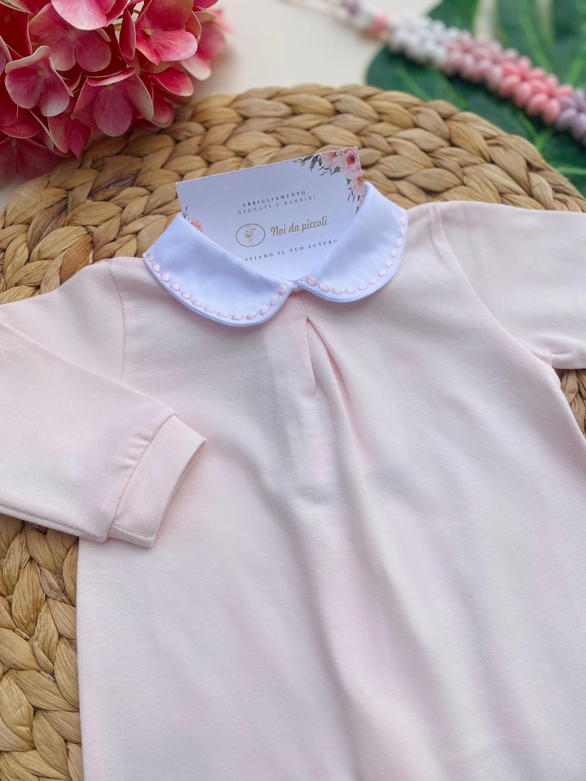 TUTINA ROSA CON COLLETTO BIANCO - Noi da piccoli