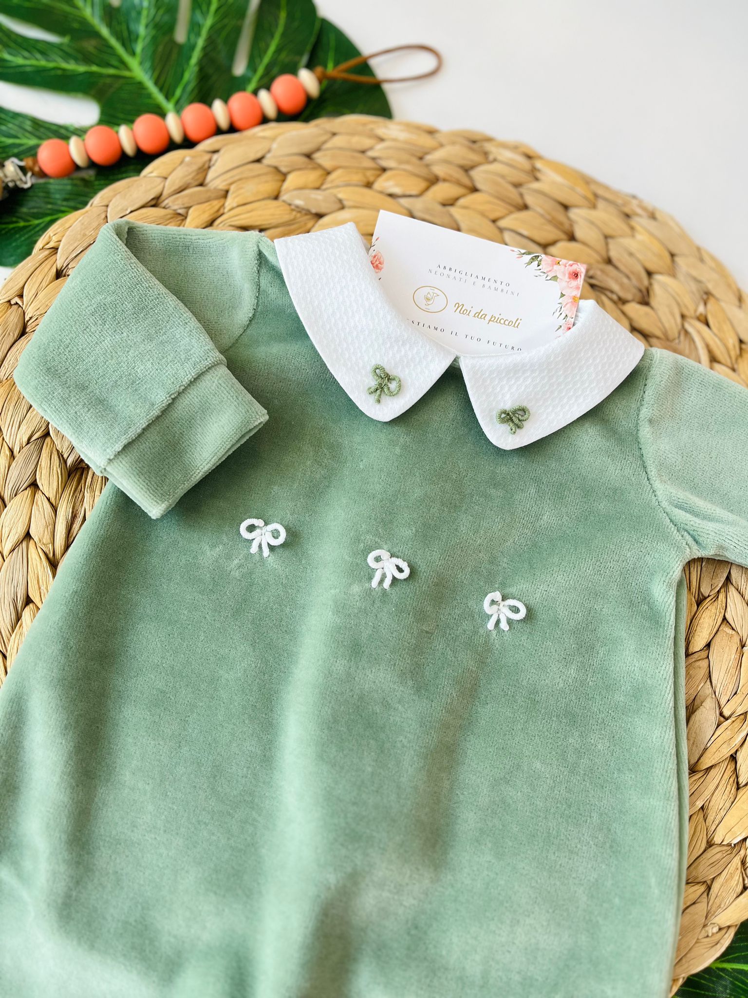 TUTINA TRE FIOCCHETTI CINIGLIA SALVIA - Noi da piccoli