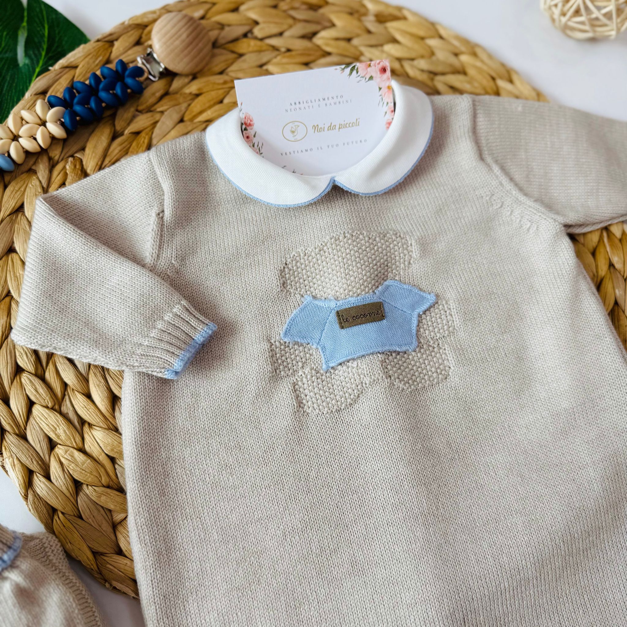 TUTNA CON SET PARURE 100% LANA BEIGE - Noi da piccoli