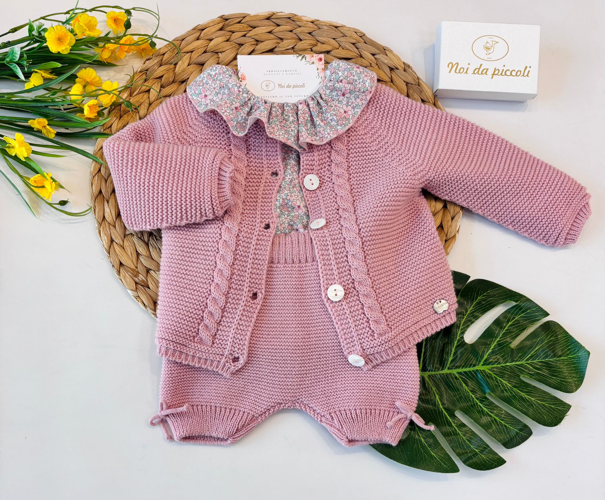 completo 3 pz FILATO CALDO ROSA