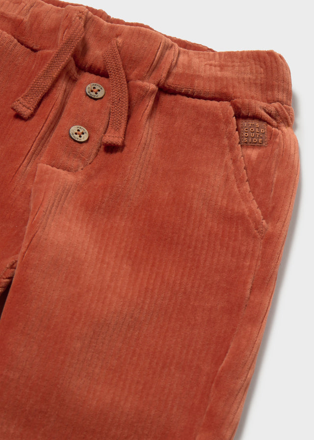 PANTALONE A COSTINE IN VELLUTO RUGGINE