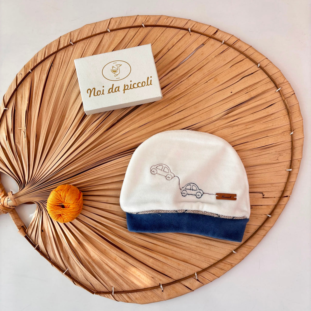 CAPPELLO ciniglia con macchinina BIANCO