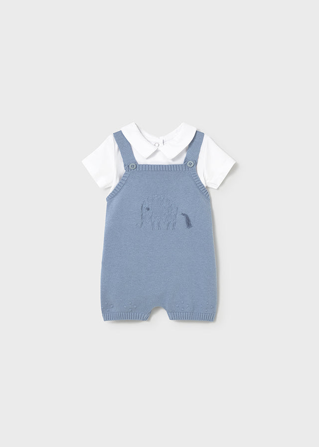 OVERALLS WITH COTTON T-SHIRT SKY