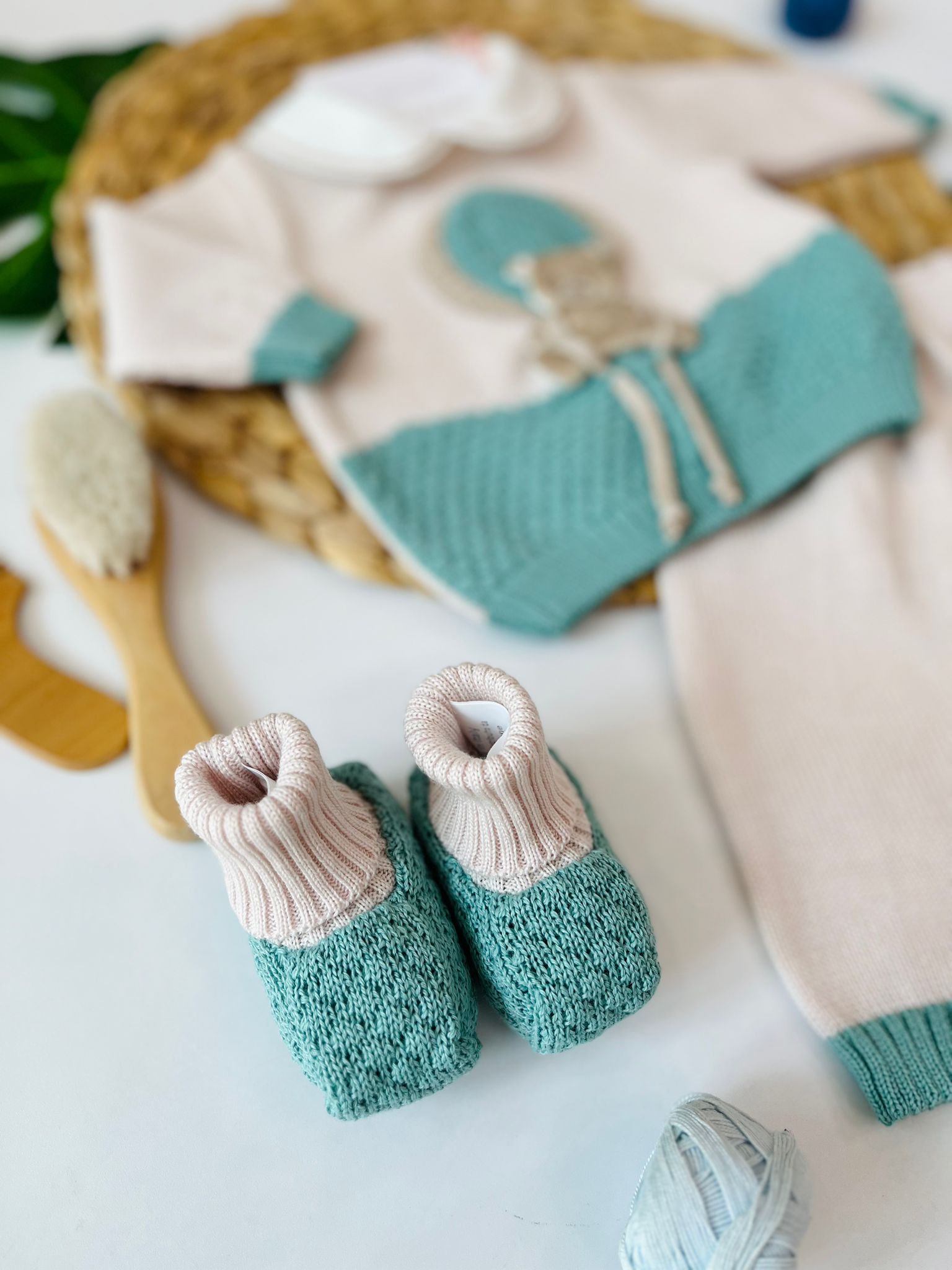 Chaussons Naturalbio 100 % laine verte sauge