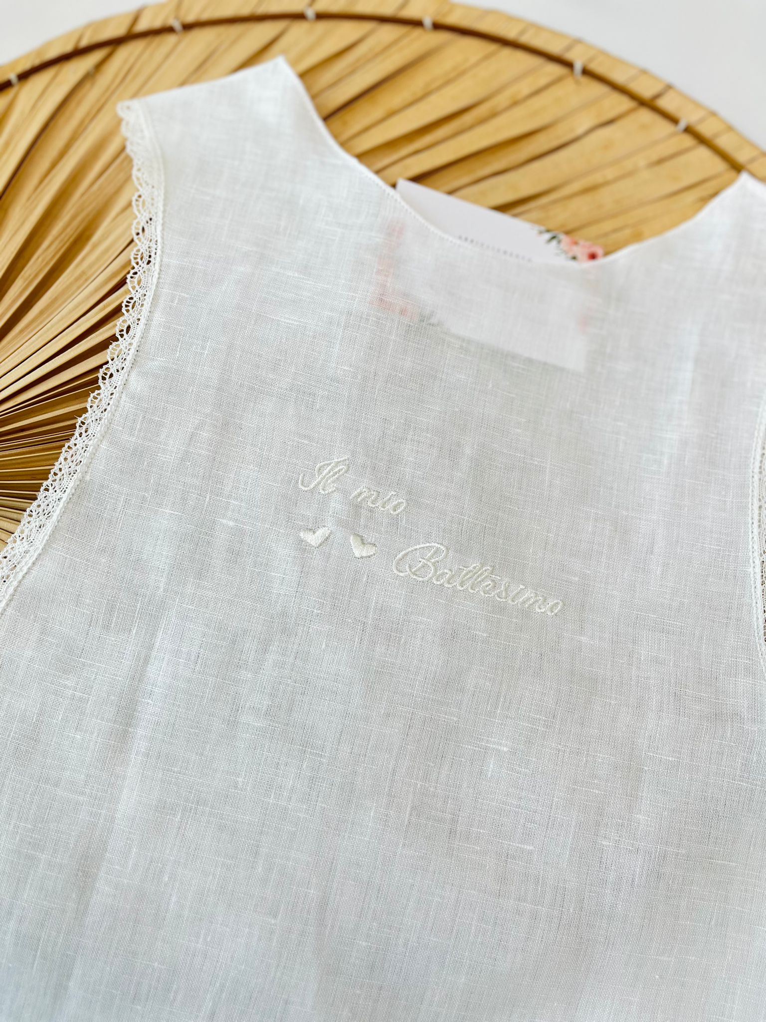 VESTE BATTESIMALE 100% lino BIANCO - Noi da piccoli