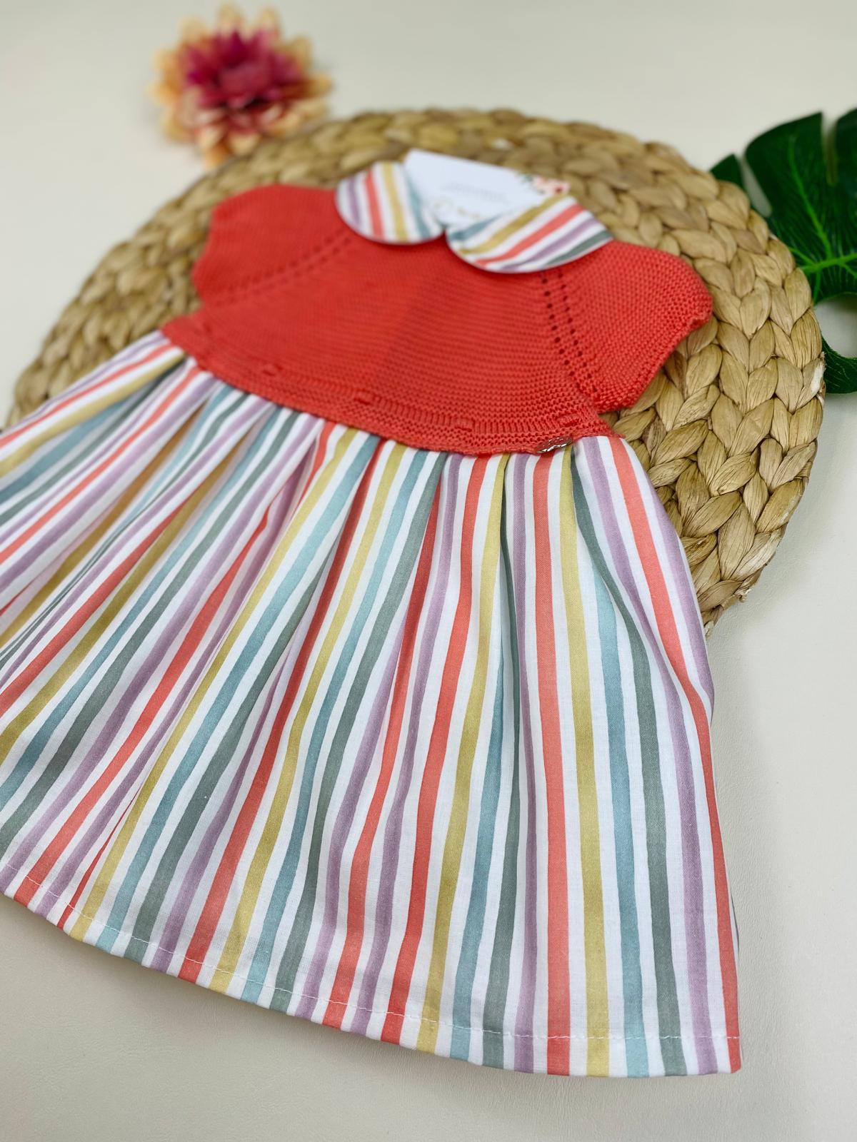 VESTINA 100 % COTONE CORALLO E MILLERIGHE - Noi da piccoli