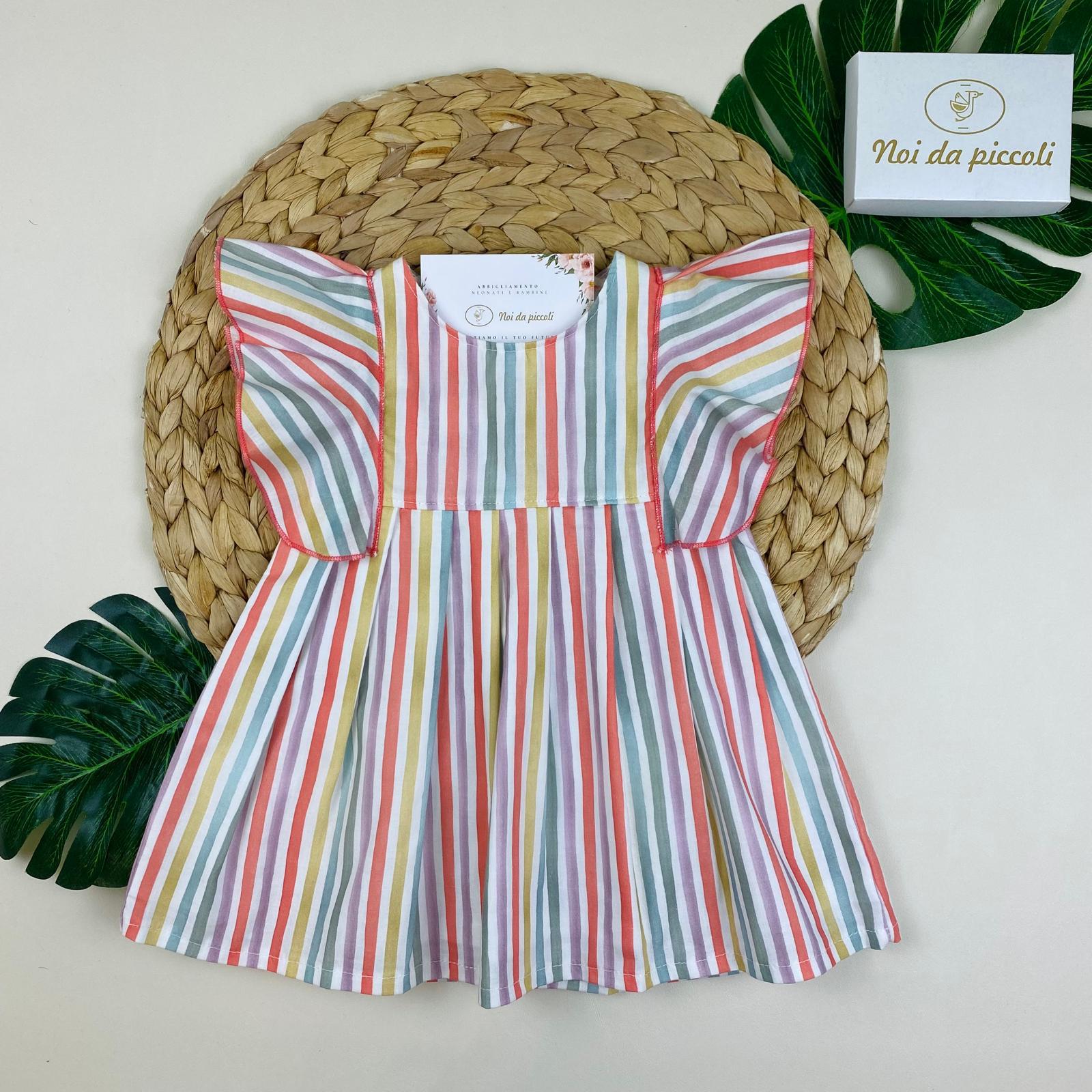 VESTINA 100 % COTONE MILLERIGHE - Noi da piccoli