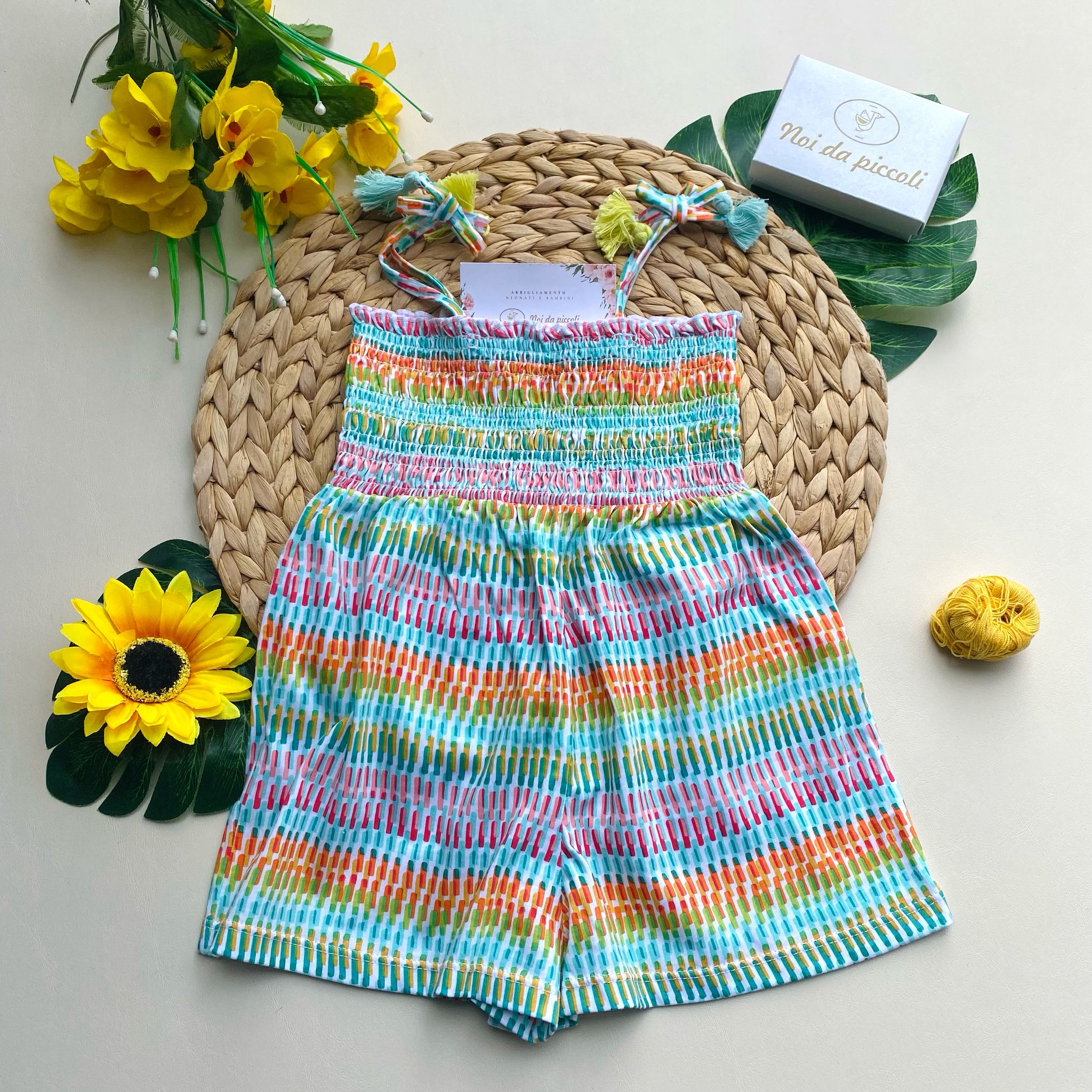 VESTINA A RIGHETTE COLORATA - Noi da piccoli