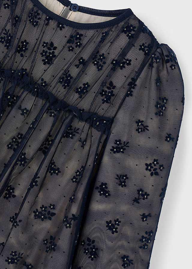 VESTINA CALDO COTONE CON FIORELLINI MARINO - Noi da piccoli