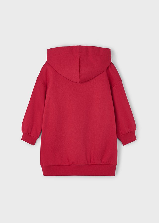 VESTINA CON CAPPUCCCIO GIRL IN FELPA Rosso - Noi da piccoli