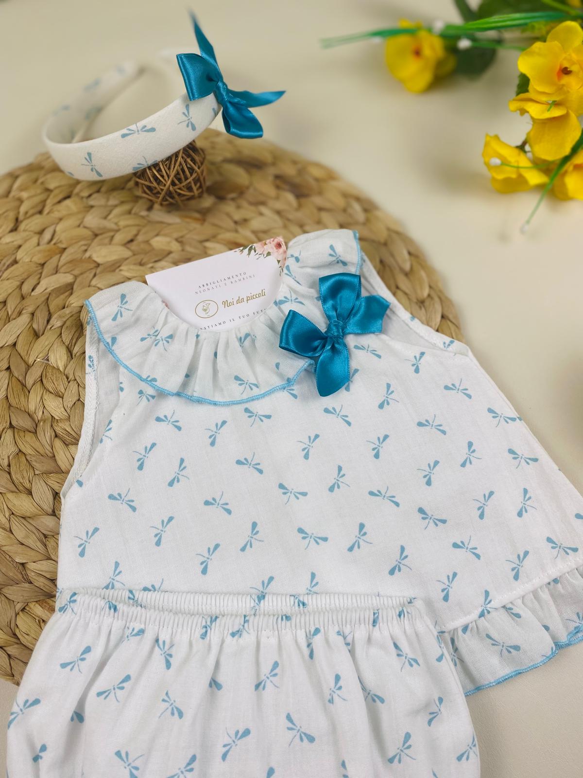 VESTINA CON CULOTTE 100 % COTONE Bianco - Noi da piccoli