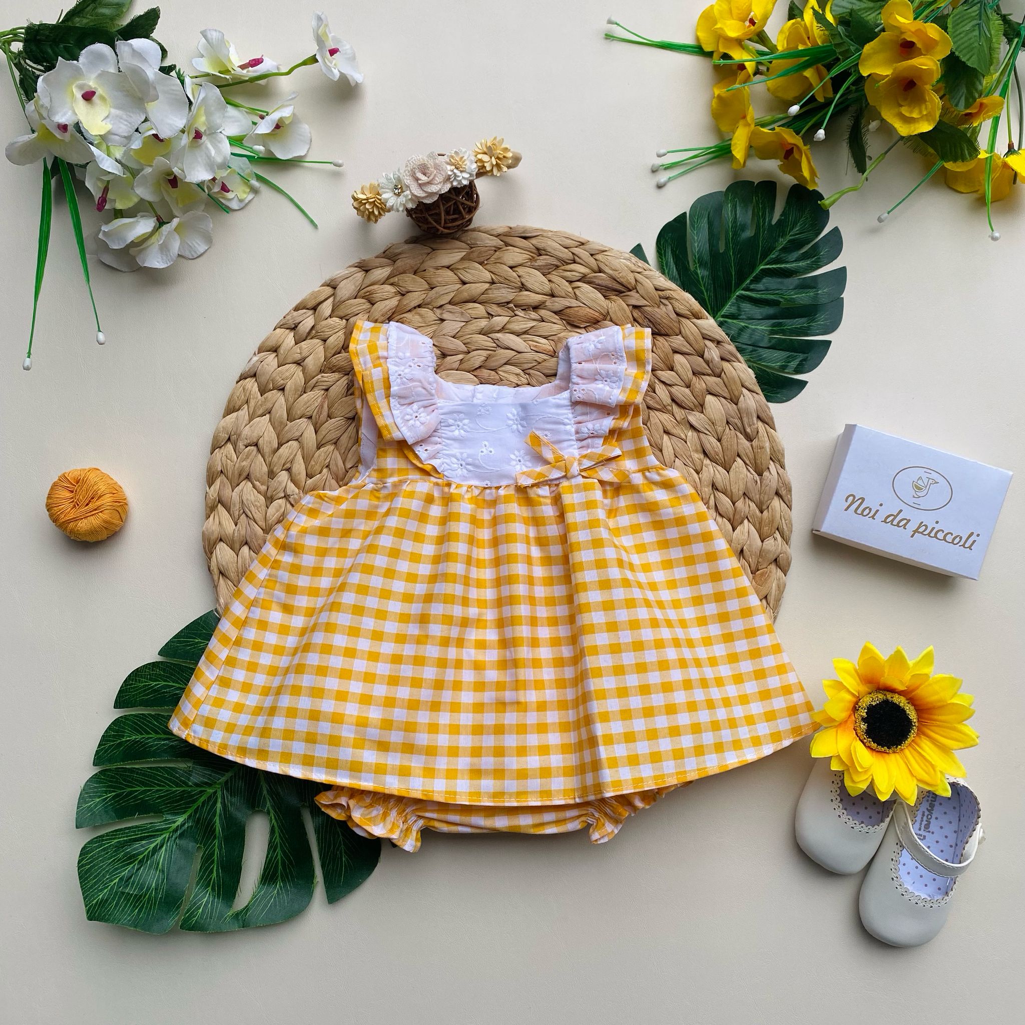 VESTINA CON CULOTTE Cotone Bianco - Noi da piccoli