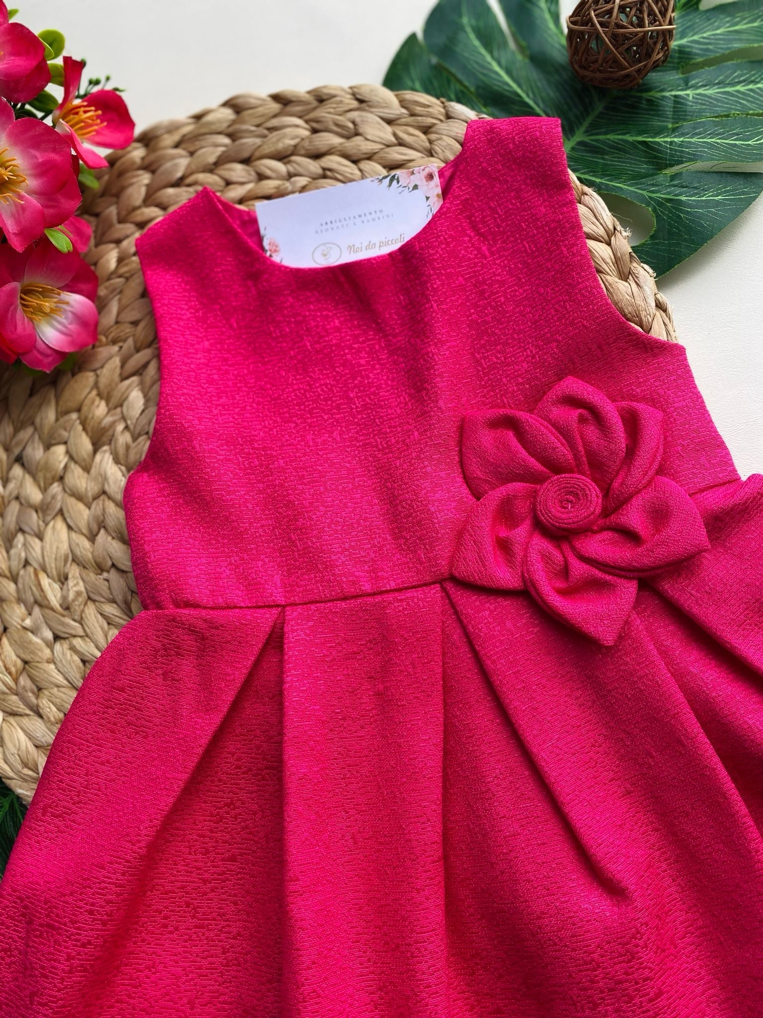 vestina Cotone IN COLORAZIONE MAGENTA CON FIORELLINO - Noi da piccoli