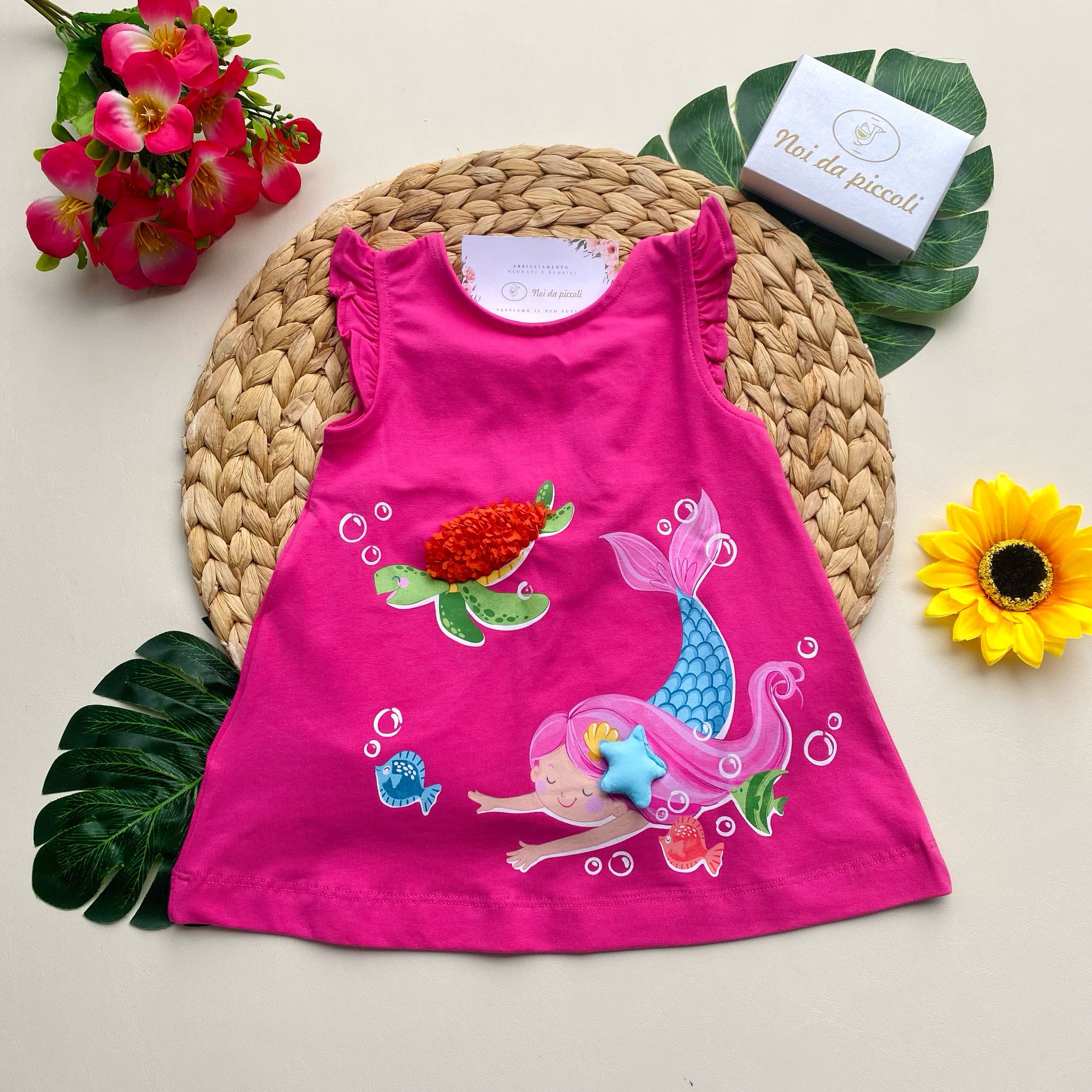 VESTINA FUCSIA CON DISEGNINI - Noi da piccoli