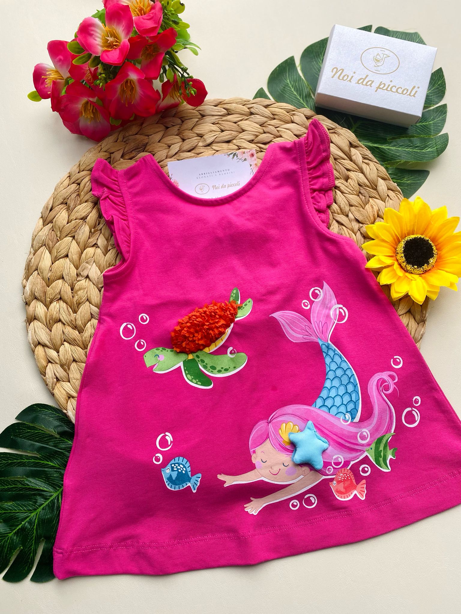 VESTINA FUCSIA CON DISEGNINI - Noi da piccoli