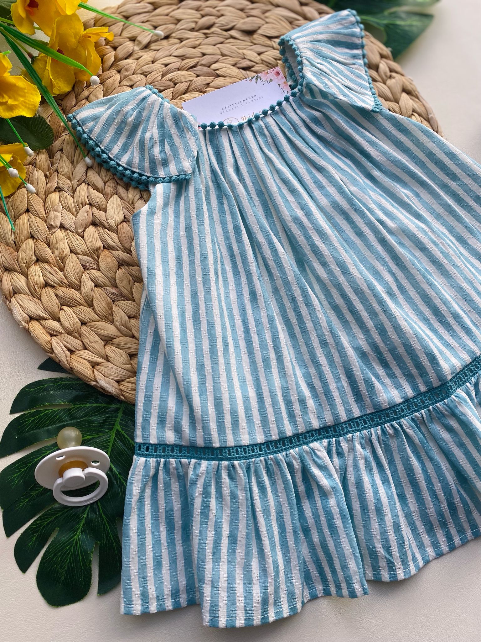 vestina in colorazione bianco e verde a righe - Noi da piccoli