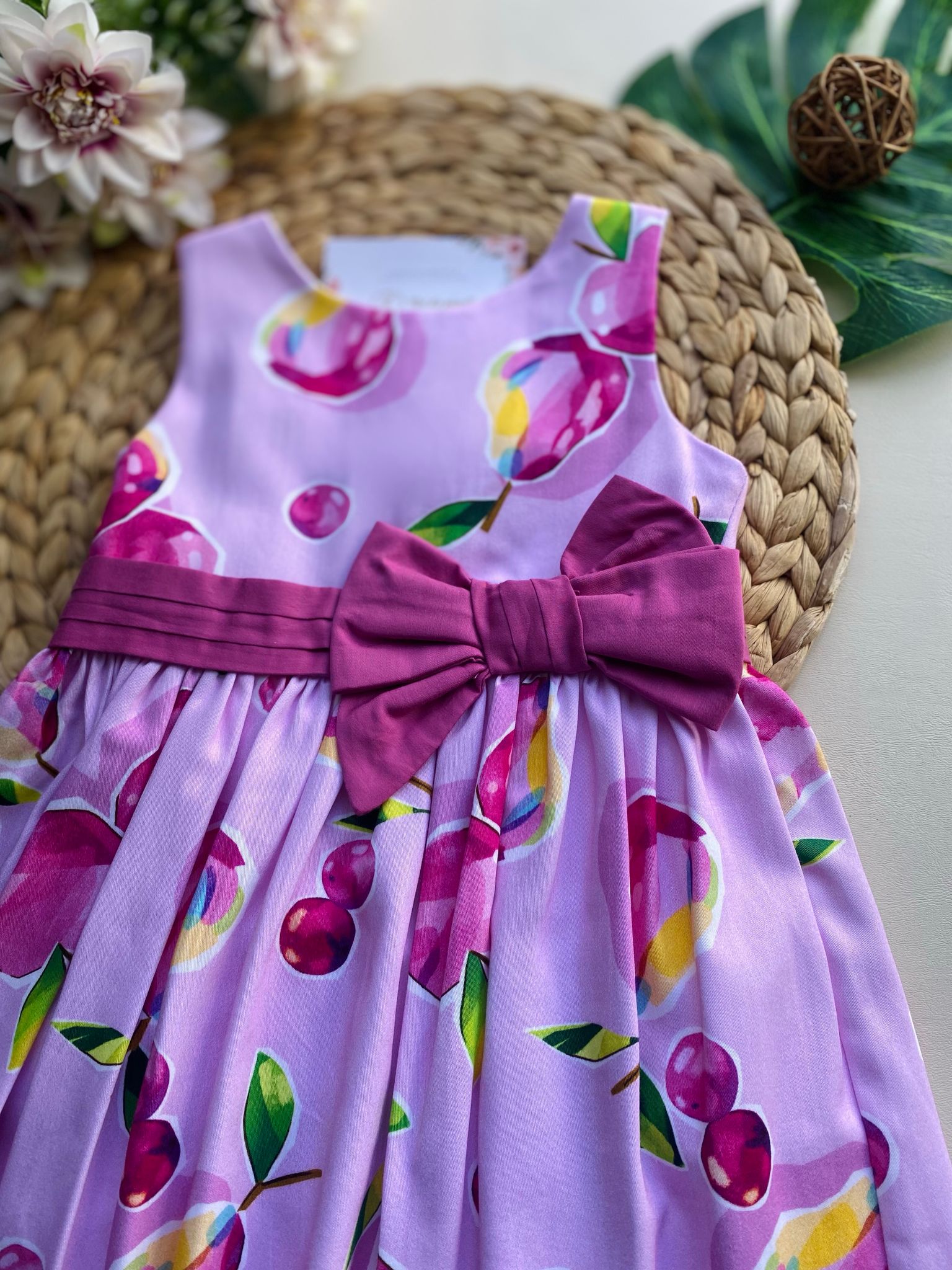 vestina in colorazione rosa e fucsia e fiocchettino centrale - Noi da piccoli