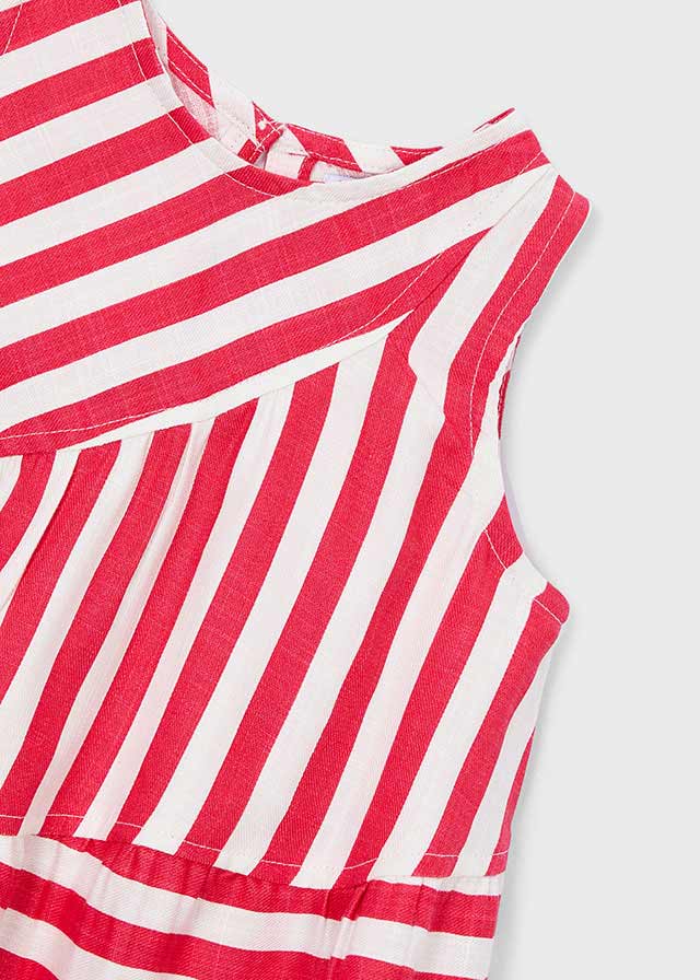 VESTINA IN COTONE A RIGHE ROSSO - Noi da piccoli