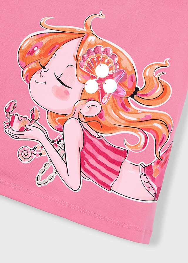 VESTINA IN COTONE CON DISEGNINI ROSA - Noi da piccoli