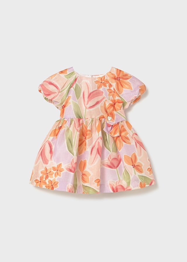 VESTINA IN COTONE CON FIORI ARANCIO - Noi da piccoli