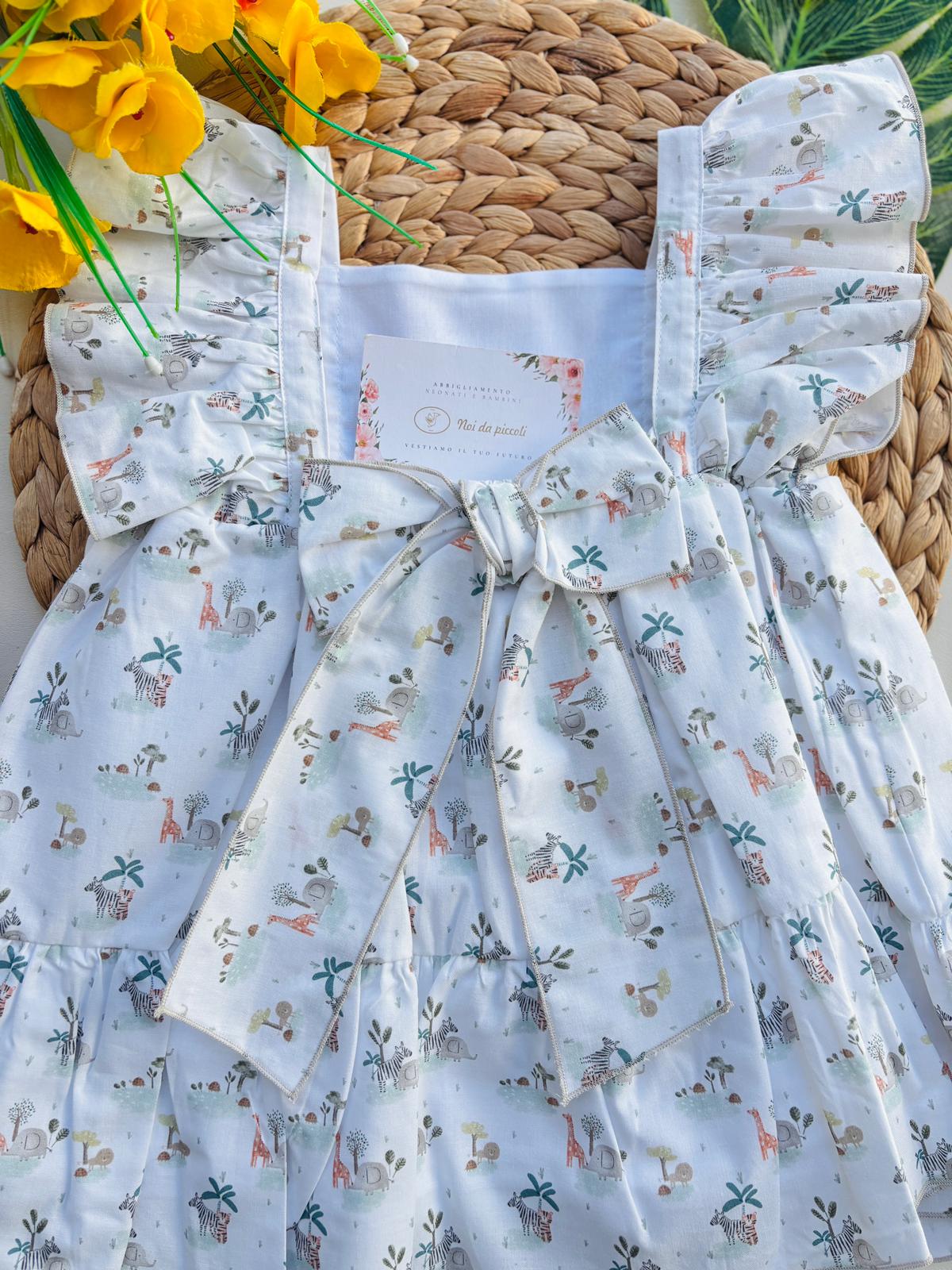 VESTINA IN COTONE SAVANA BIANCO - Noi da piccoli