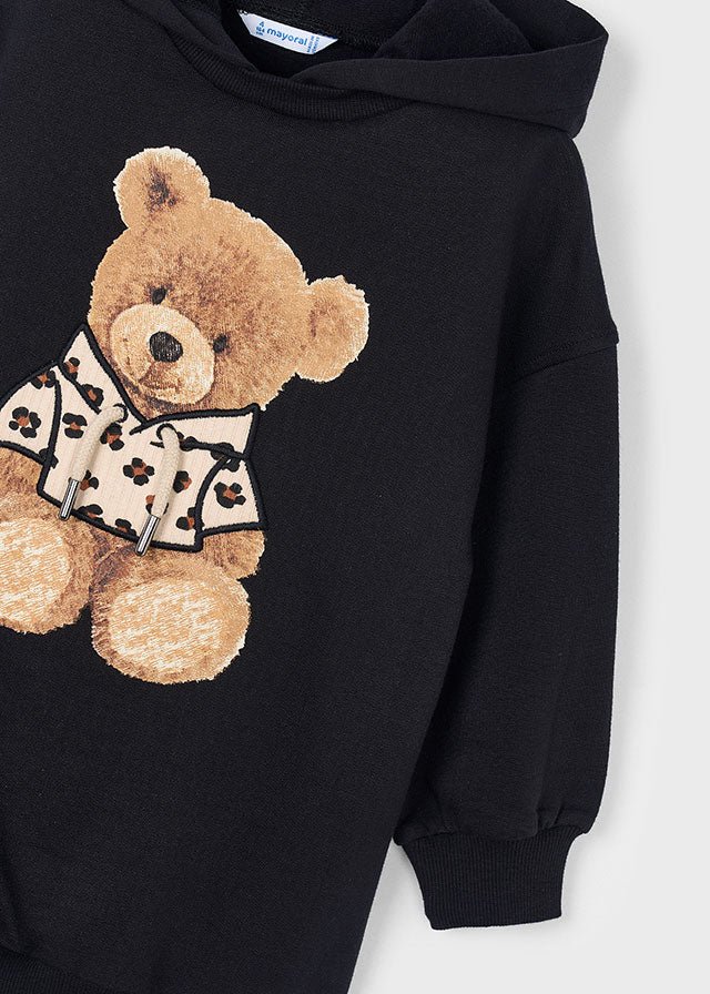 VESTINA IN FELPA CON CAPPUCCIO BEARS Nero - Noi da piccoli