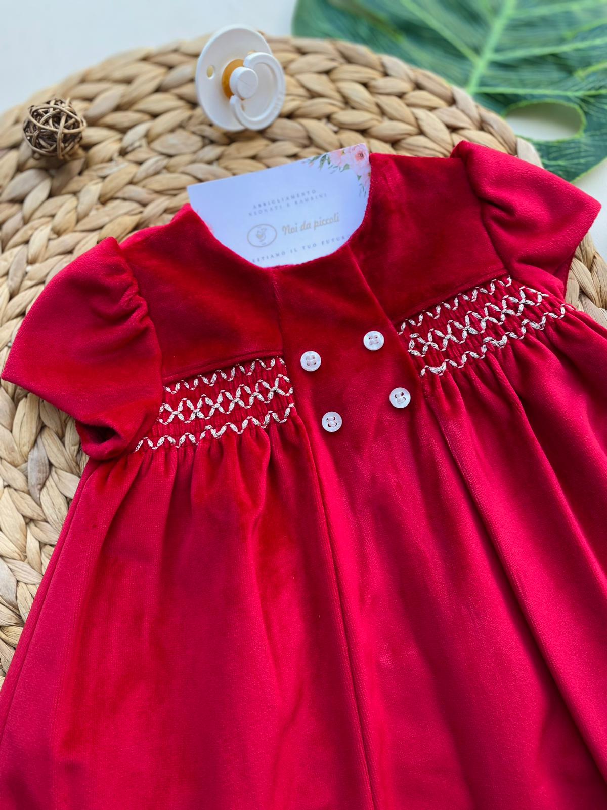 VESTINA IN VELLUTO GUINDA - Noi da piccoli