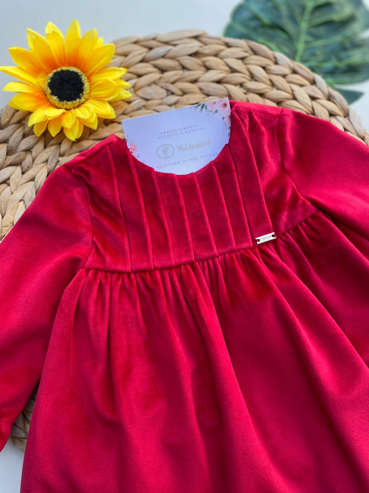 VESTINA IN VELLUTO GUINDA - Noi da piccoli