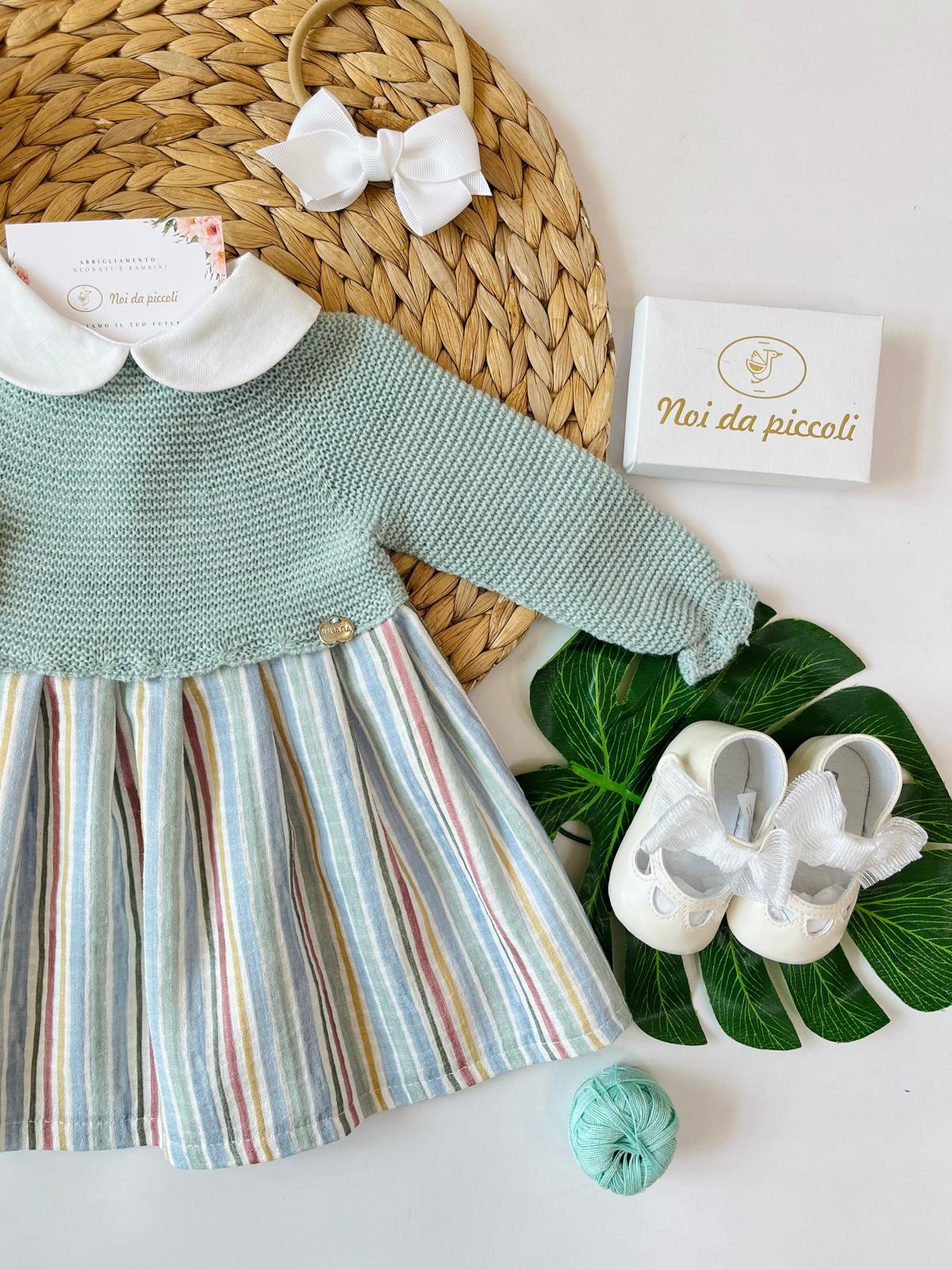 VESTINA RAINBOW VERDE FILATO CALDO - Noi da piccoli