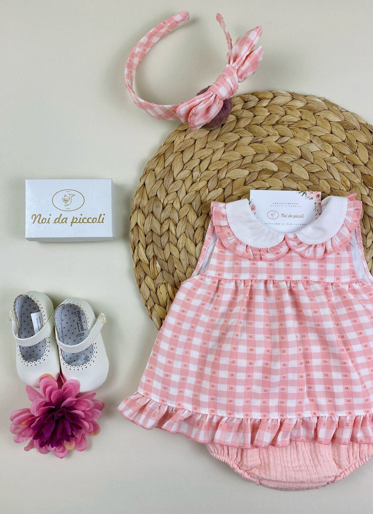 vestina Rosa a quadri - Noi da piccoli
