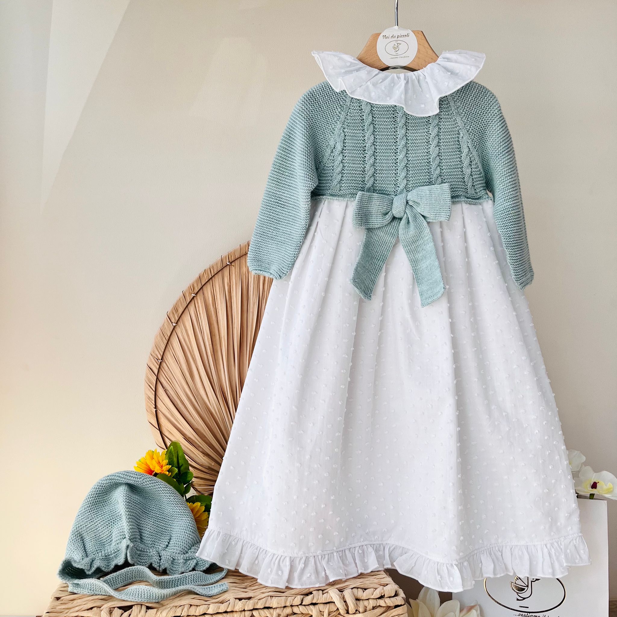 VESTINA VERDE E BIANCO PLUMETIS Verde - Noi da piccoli