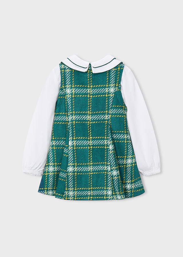 VESTITO CON FANTASIA TARTAN VERDE IN COTONE CALDO - Noi da piccoli