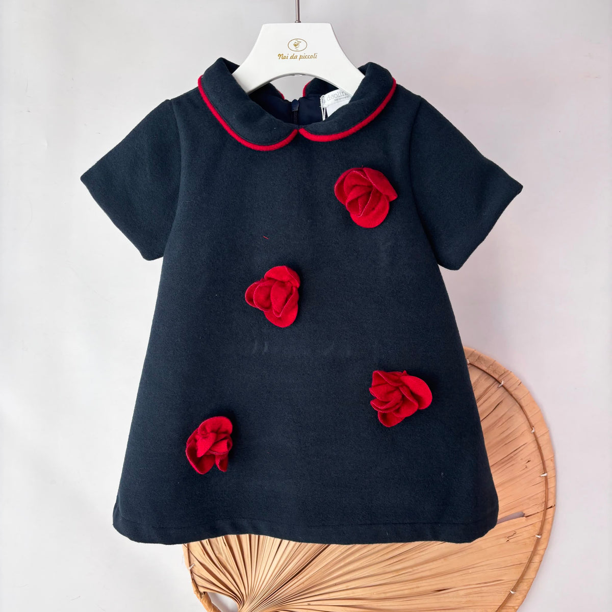 Blue Brushed Cotton Dress Deolinda - Noi da piccoli