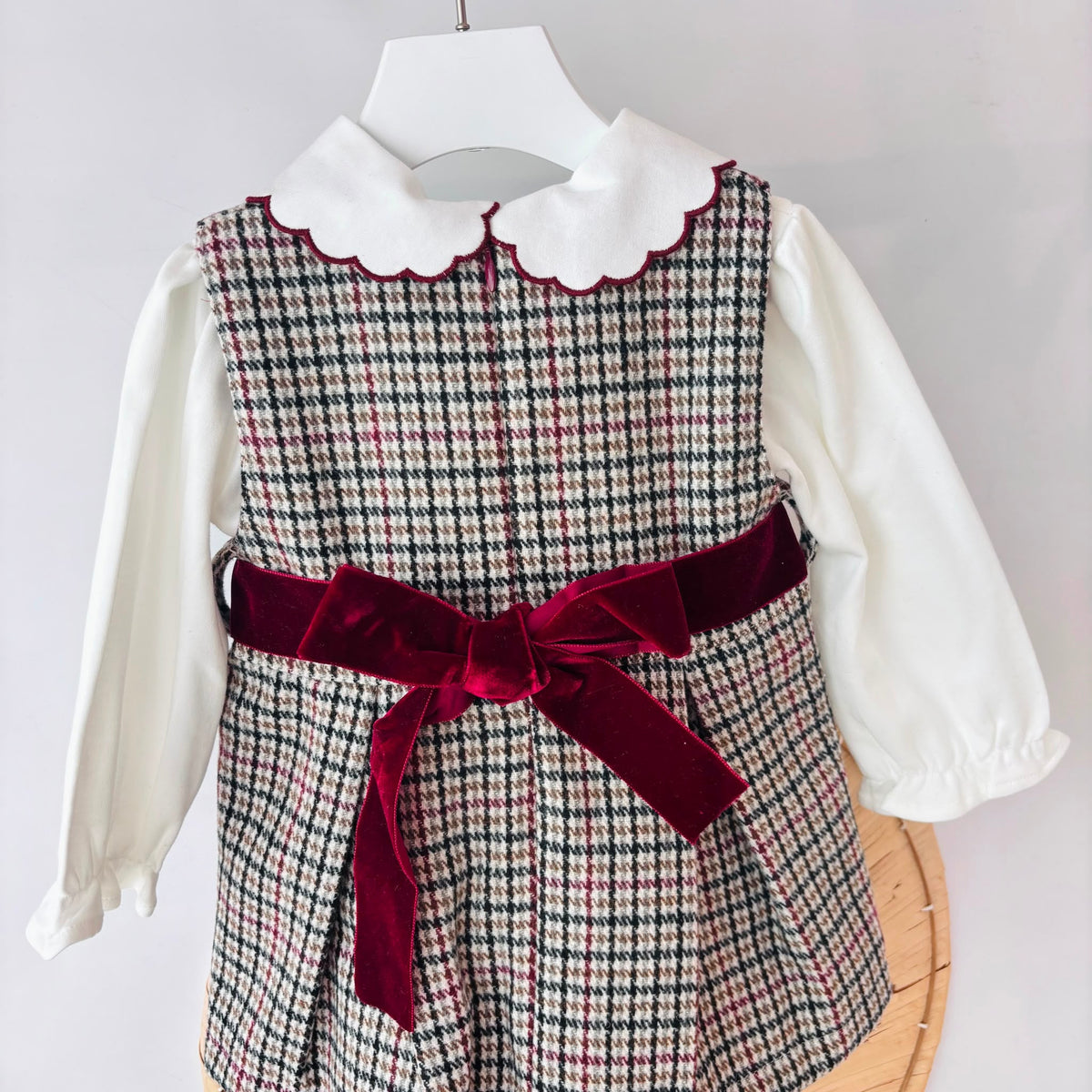 Burgundy Brushed Cotton Dress Deolinda - Noi da piccoli
