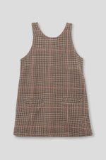 vestito IN COTONE CALDO CON FANTASIA A QUADRI BEIGE