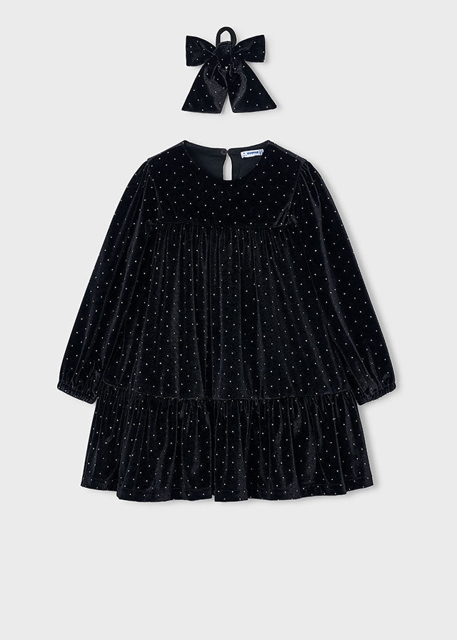 Vestito in Cotone Caldo Nero Mayoral