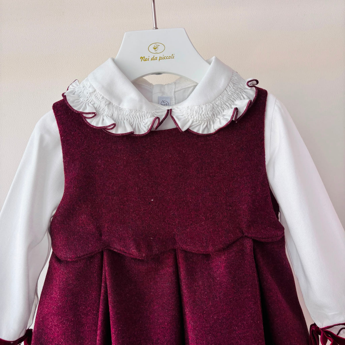 vestito IN VELLUTO BORDEAUX - Noi da piccoli