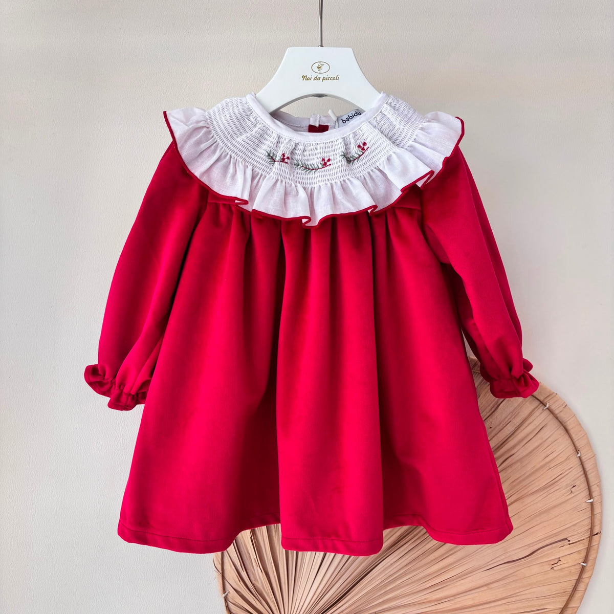 vestito IN VELLUTO ROSSO - Noi da piccoli
