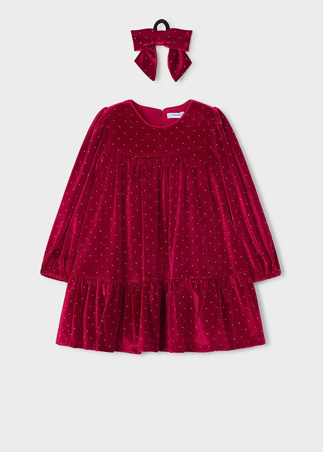 vestito IN VELLUTO ROSSO - Noi da piccoli