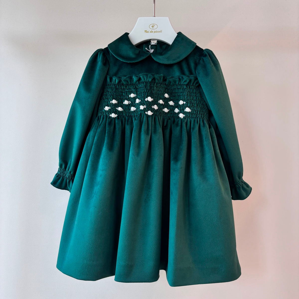 vestito IN VELLUTO VERDE - Noi da piccoli
